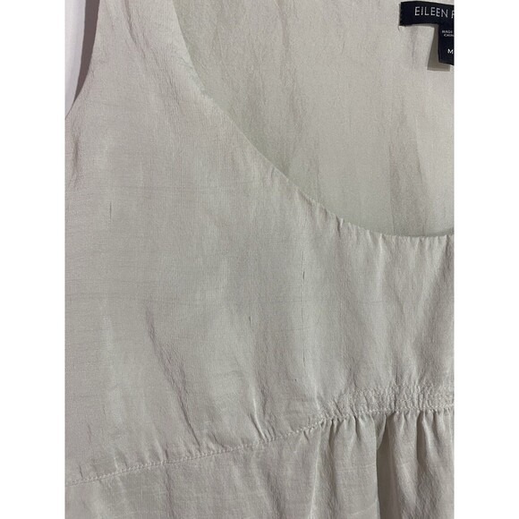Eileen Fisher Tank Top M Cream Silk Minimalist Babydoll Travel Classic Office - Picture 8 of 15